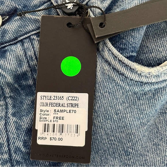 New! One teaspoon Blue Truckers Mid Waist Straight Leg Denim Jeans 37694 - Picture 10 of 14